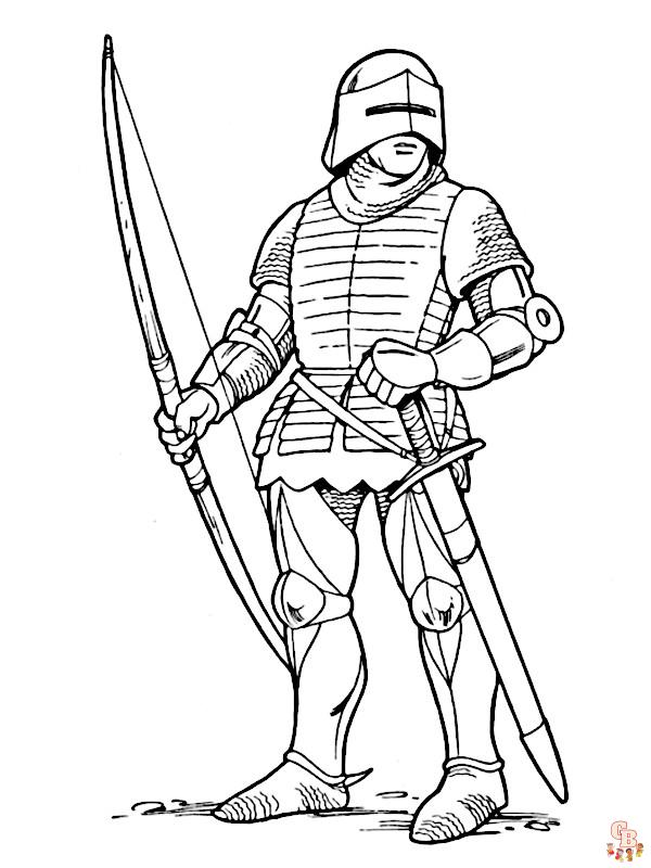 Coloriage Chevalier en Armure Dessins à Imprimer pour Enfants