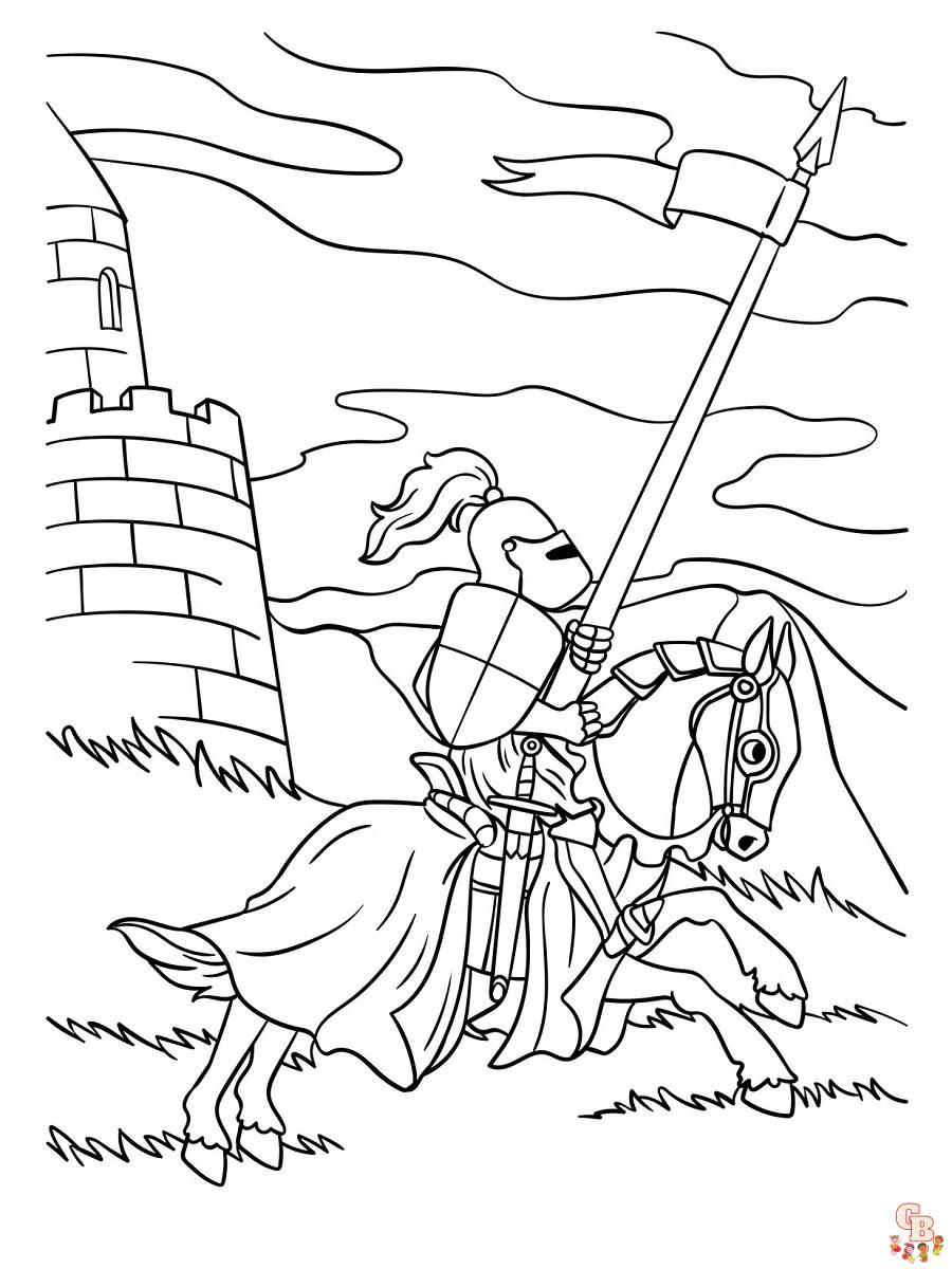 Coloriage Chevalier en Armure Dessins à Imprimer pour Enfants