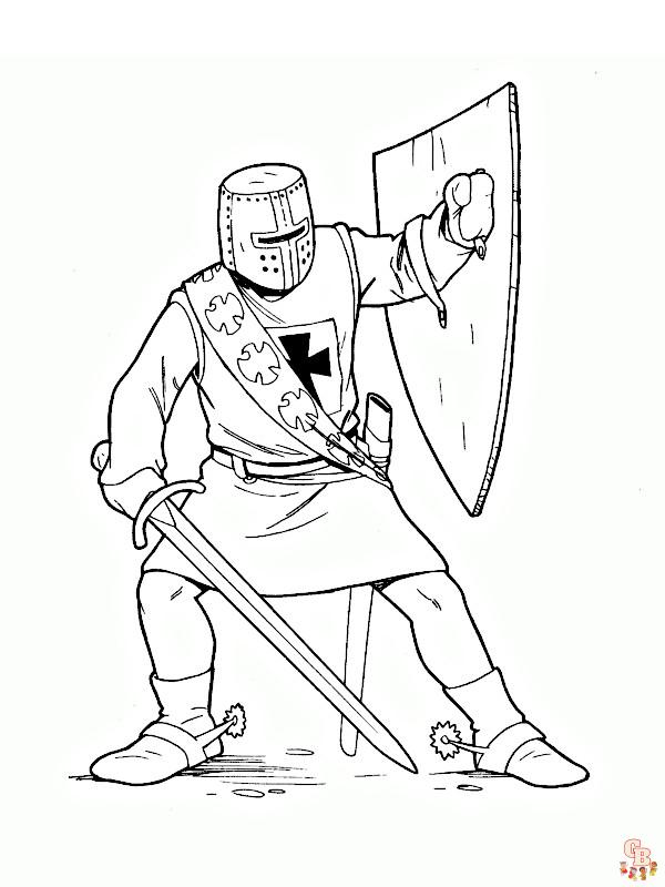 Coloriage Chevalier en Armure Dessins à Imprimer pour Enfants