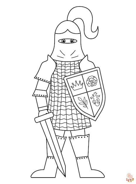 Coloriage Chevalier en Armure Dessins à Imprimer pour Enfants