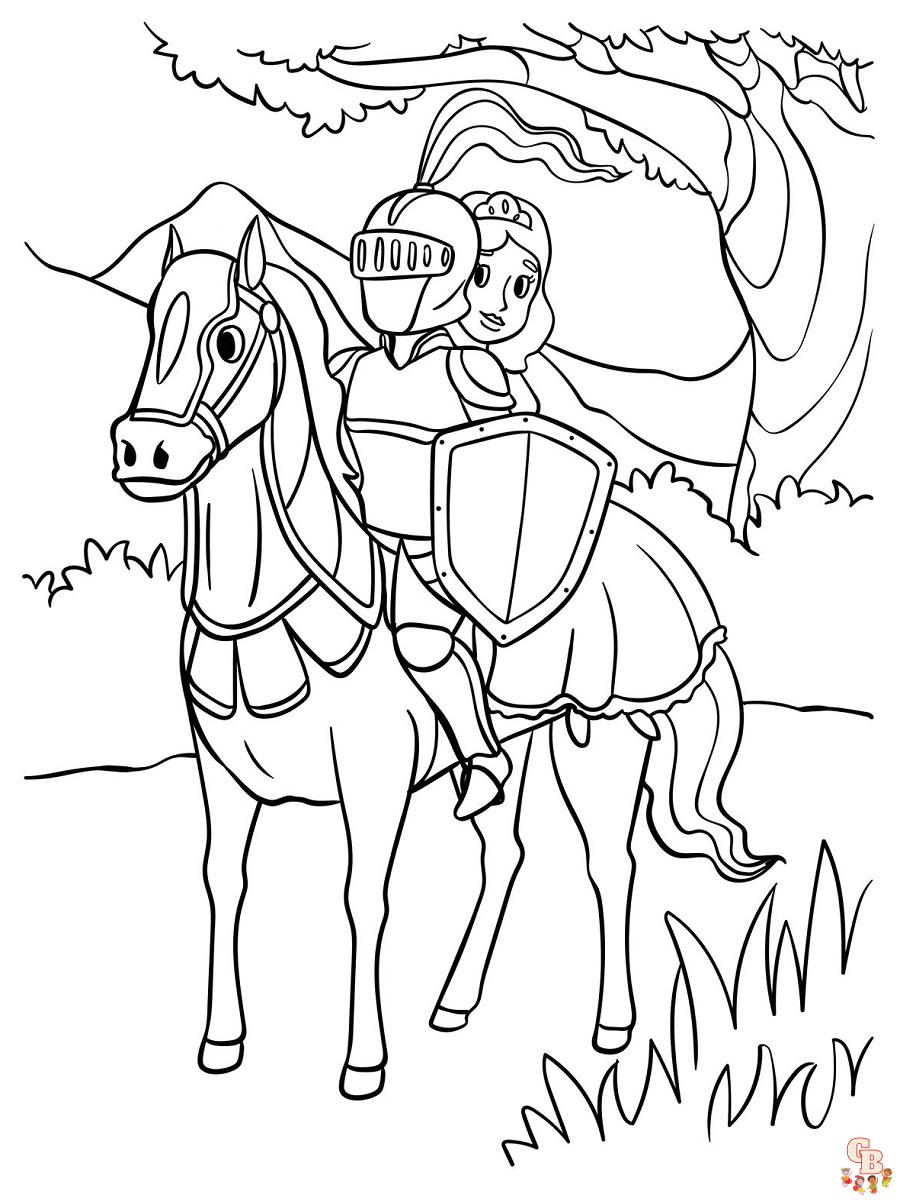 Coloriage Chevalier en Armure Dessins à Imprimer pour Enfants