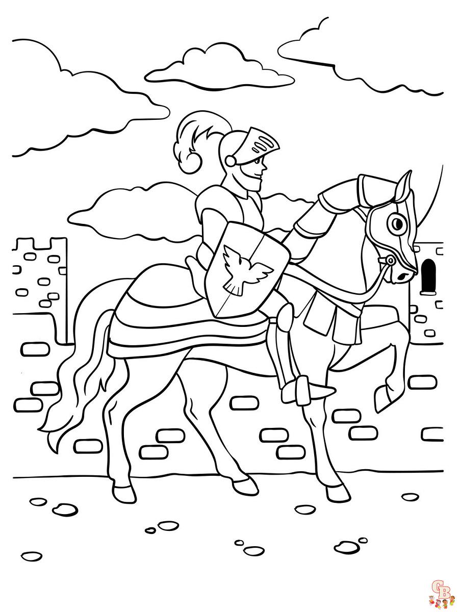 Coloriage Chevalier en Armure Dessins à Imprimer pour Enfants