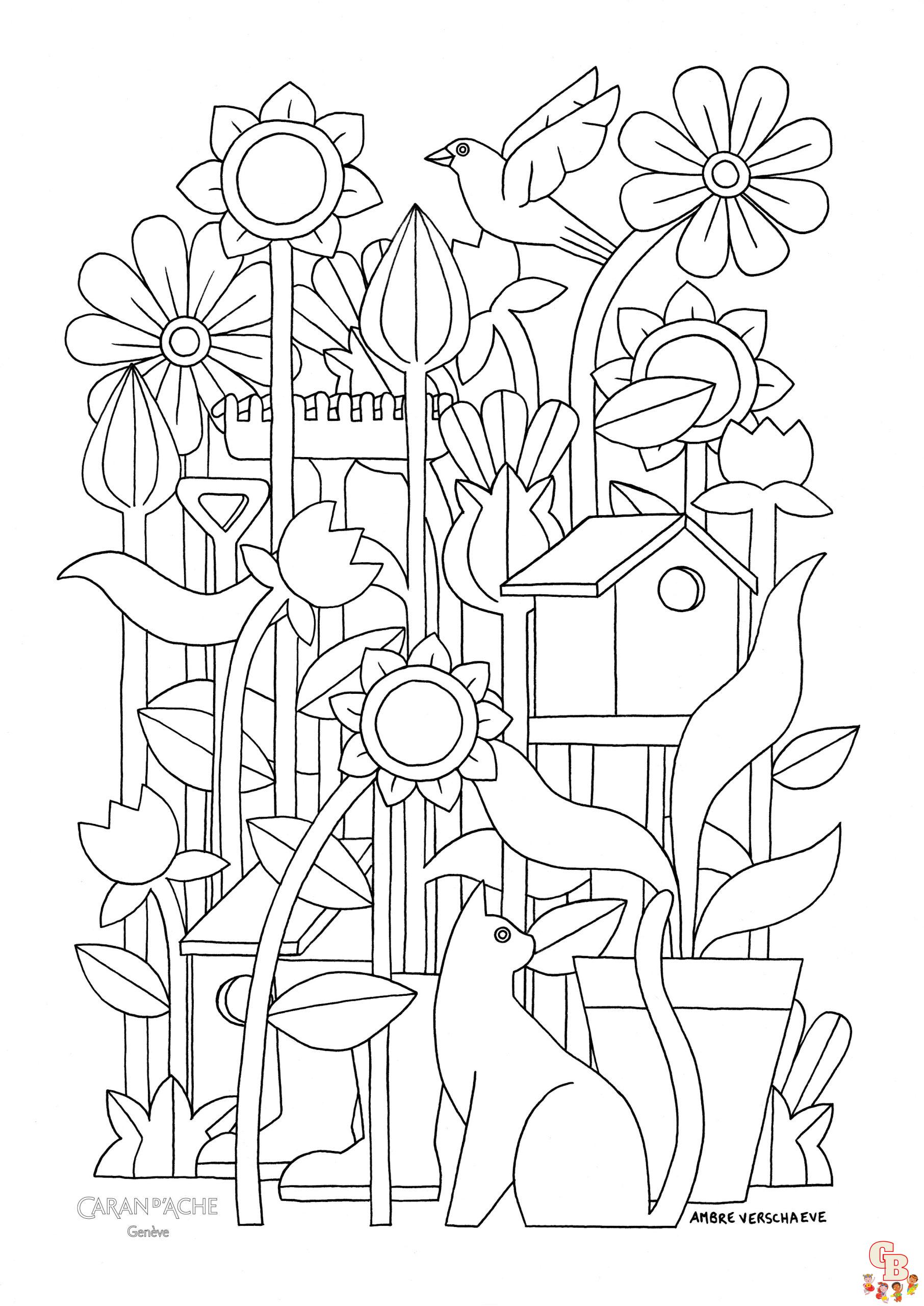 coloriage de jardin