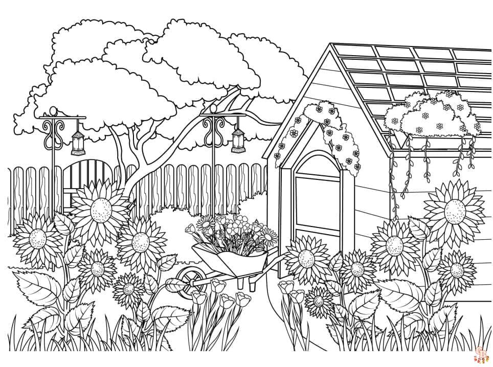 coloriage de jardin