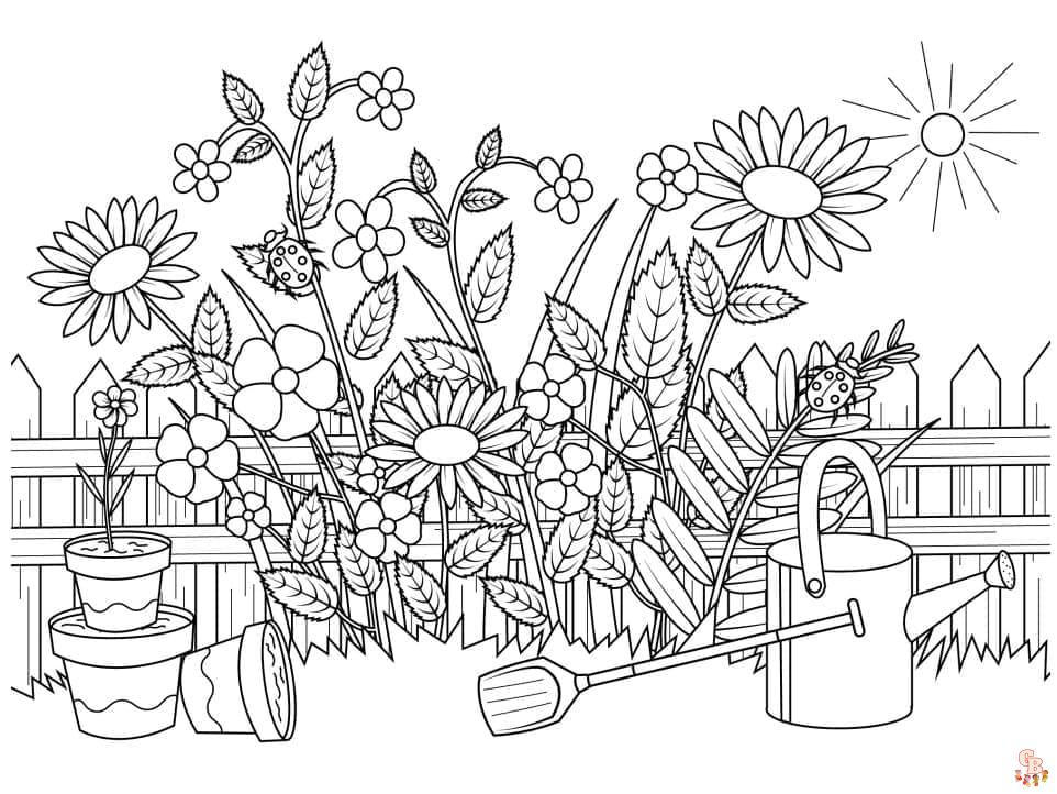 coloriage de jardin