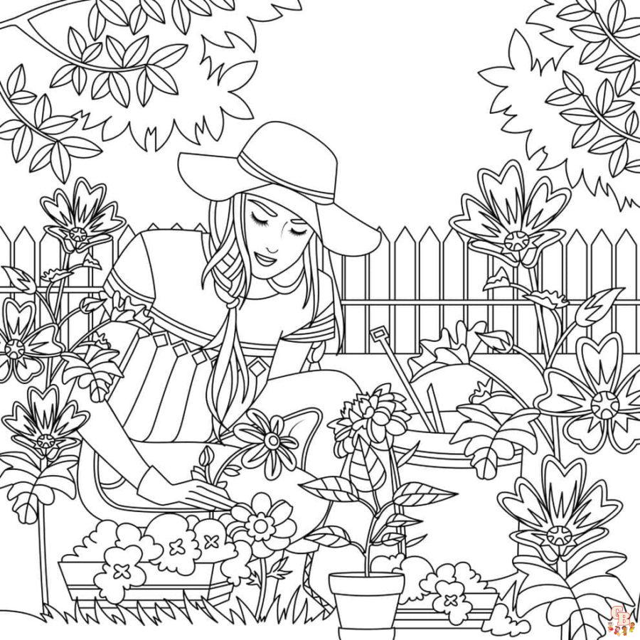 coloriage de jardin