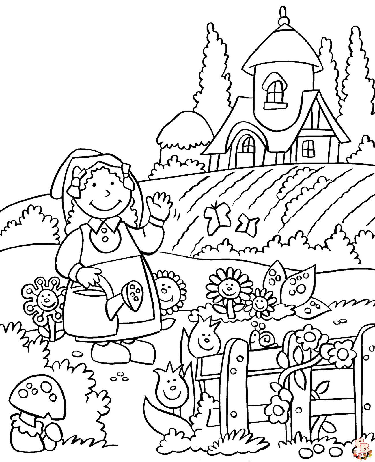 coloriage de jardin