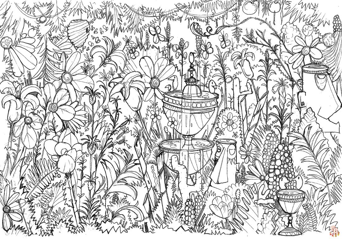 coloriage de jardin