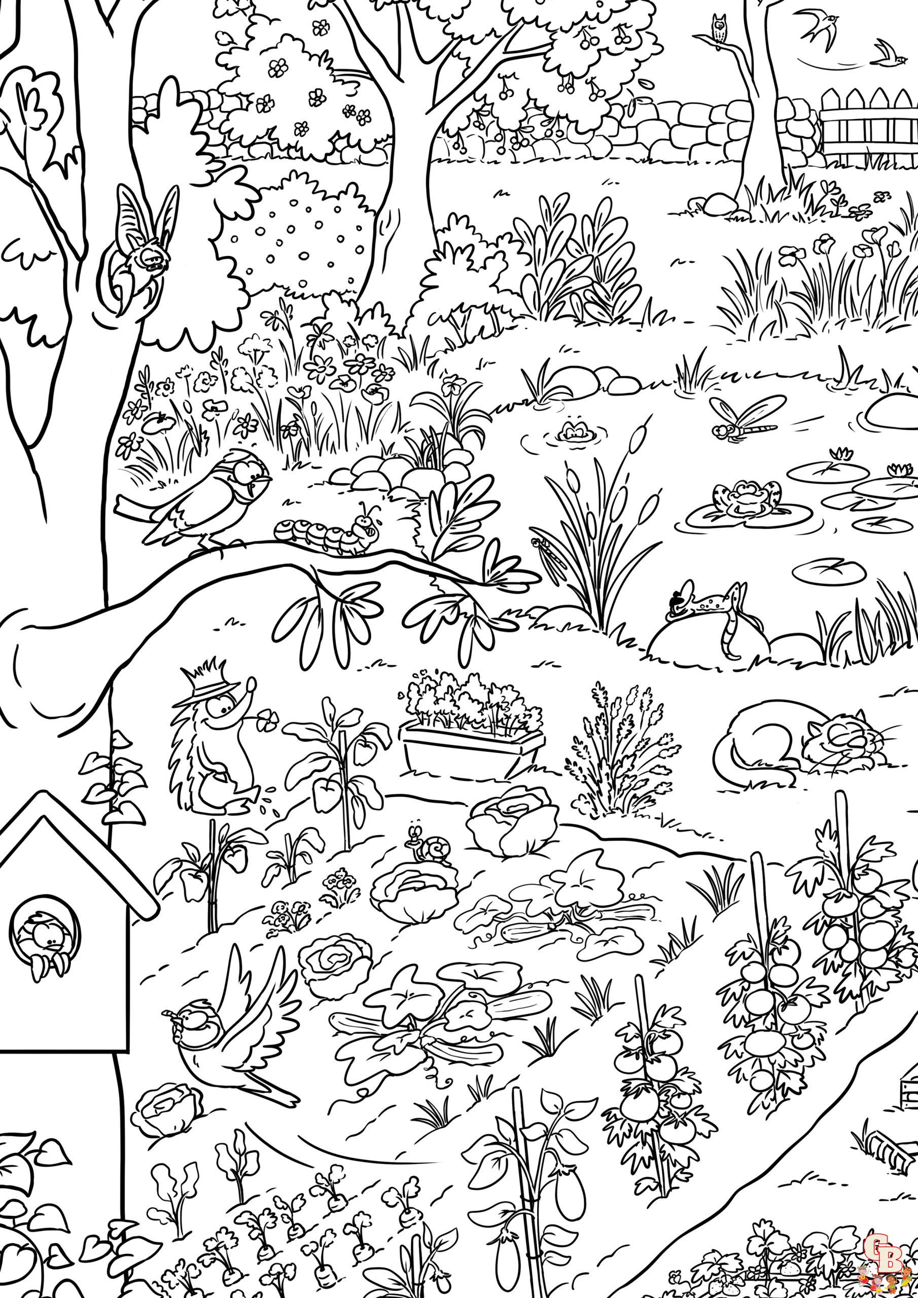 coloriage de jardin