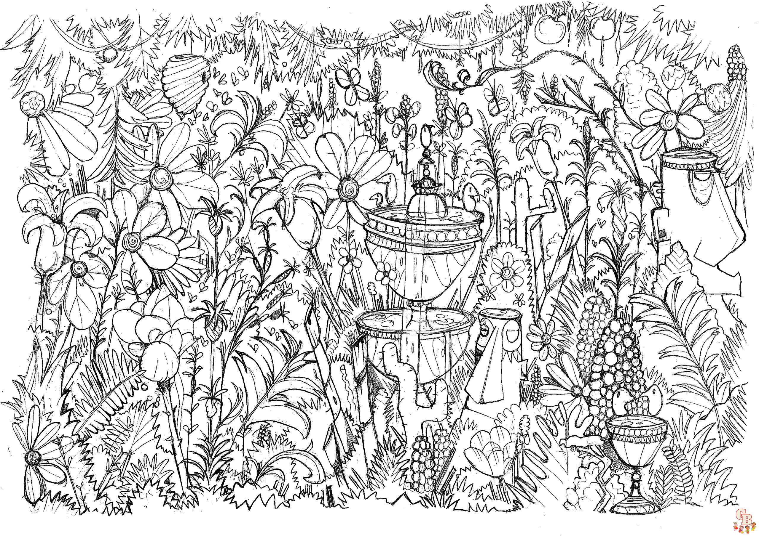 coloriage de jardin