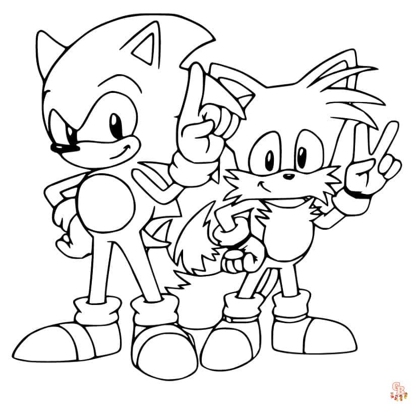 coloriage sonic avec tails