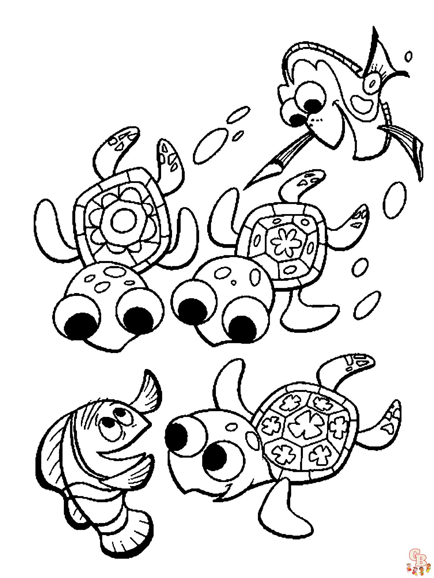 coloriage tortues