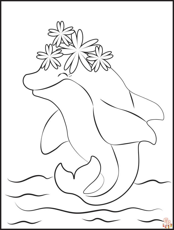 Coloriage dauphin Modèles pour enfants, adultes et en ligne gratuit