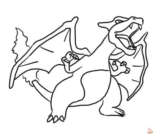 Coloriage Dracaufeu - Pages à colorier gratuites de Dracaufeu et autres personnages Pokemon