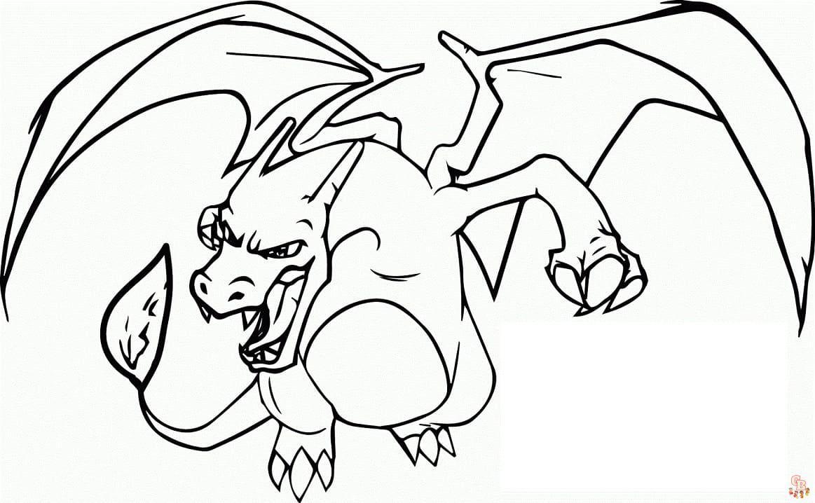 Coloriage Dracaufeu - Pages à colorier gratuites de Dracaufeu et autres personnages Pokemon