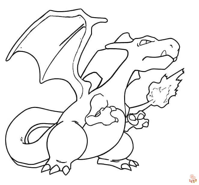 Coloriage Dracaufeu - Pages à colorier gratuites de Dracaufeu et autres personnages Pokemon