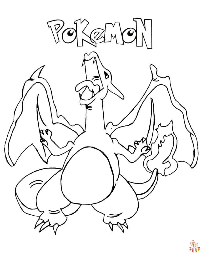 Coloriage Dracaufeu - Pages à colorier gratuites de Dracaufeu et autres personnages Pokemon