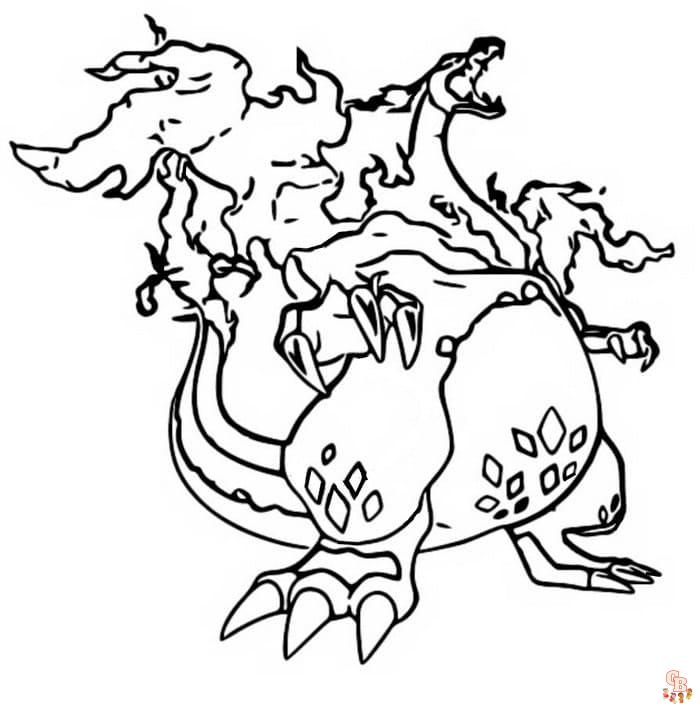 Coloriage Dracaufeu - Pages à colorier gratuites de Dracaufeu et autres personnages Pokemon