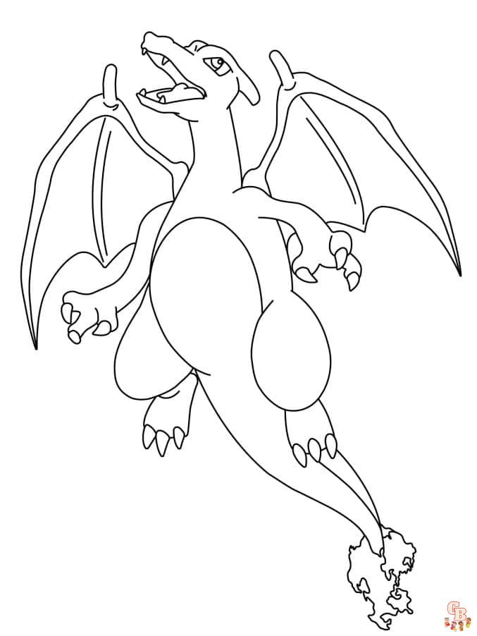 Coloriage Dracaufeu - Pages à colorier gratuites de Dracaufeu et autres personnages Pokemon