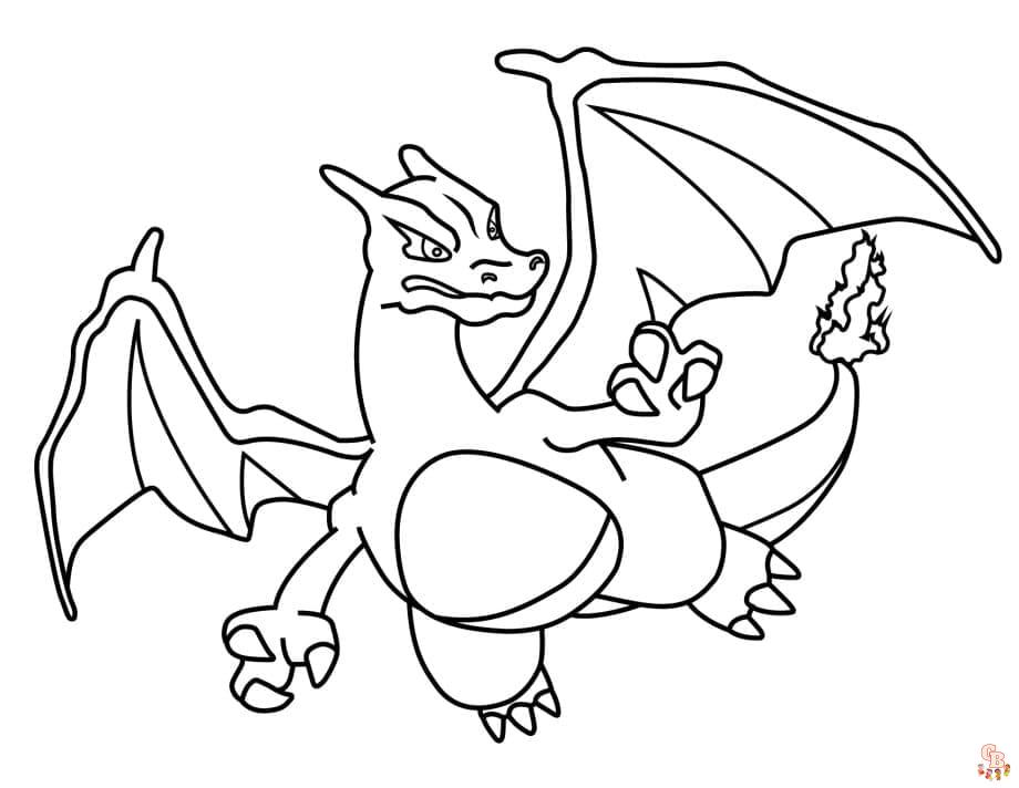 Coloriage Dracaufeu - Pages à colorier gratuites de Dracaufeu et autres personnages Pokemon