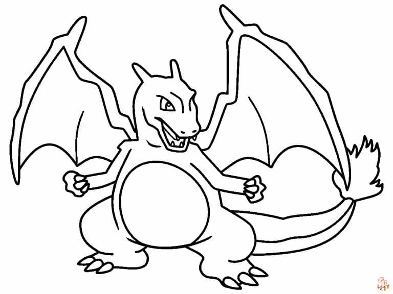 Coloriage Dracaufeu - Pages à colorier gratuites de Dracaufeu et autres personnages Pokemon