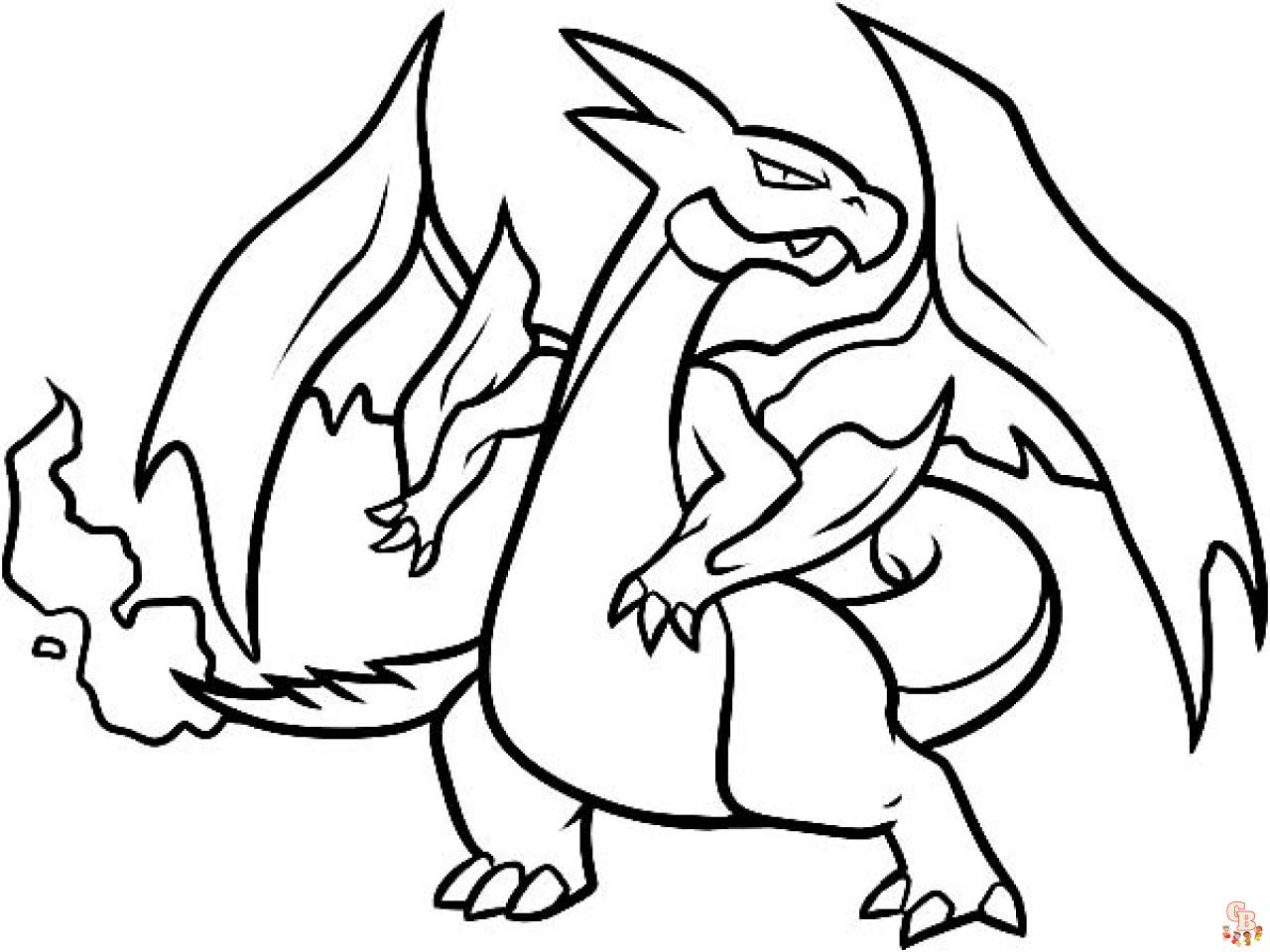 Coloriage Dracaufeu - Pages à colorier gratuites de Dracaufeu et autres personnages Pokemon