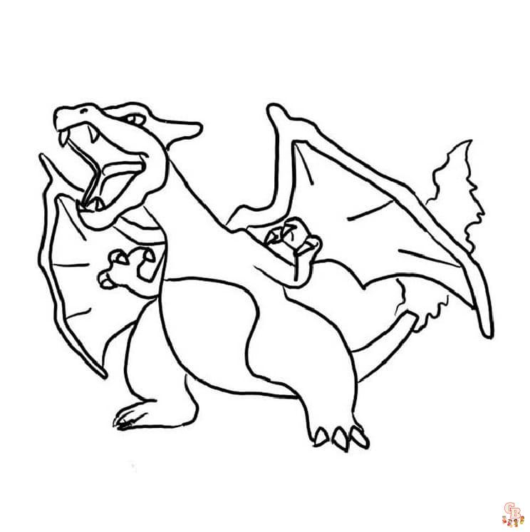 Coloriage Dracaufeu - Pages à colorier gratuites de Dracaufeu et autres personnages Pokemon