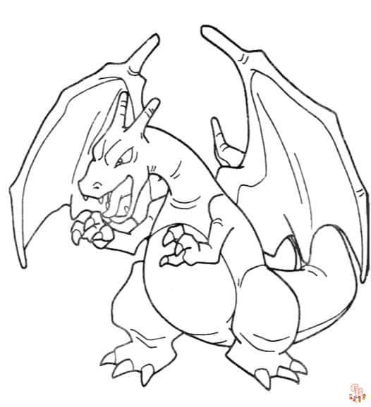 Coloriage Dracaufeu - Pages à colorier gratuites de Dracaufeu et autres personnages Pokemon