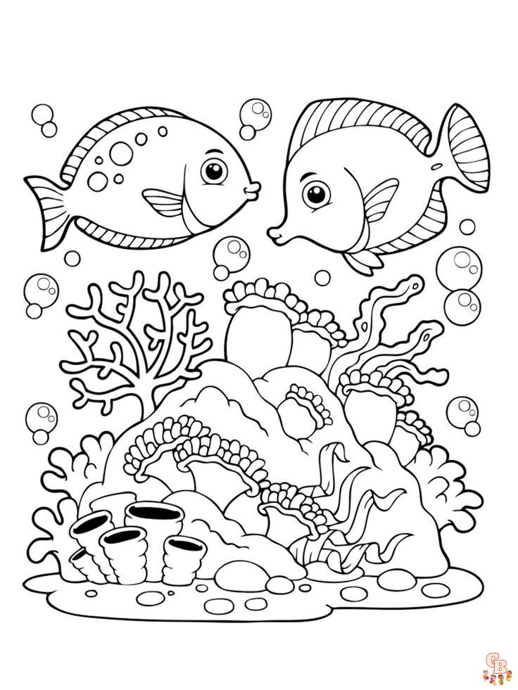 Coloriage été Pages de coloriage de sports d'été, mer, soleil, fruits et légumes pour les enfants