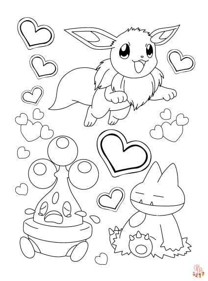 Coloriage Evoli en ligne gratuit Dessin d'Evoli mignon à colorier