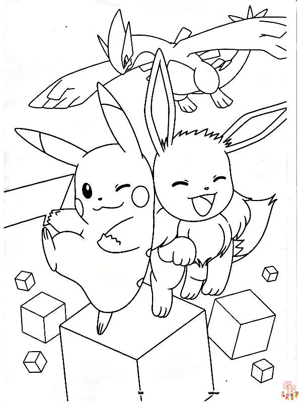 Coloriage Evoli en ligne gratuit Dessin d'Evoli mignon à colorier