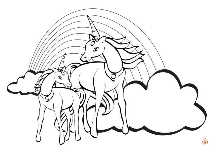 Coloriage facile Licorne, mandala, animaux, fleurs, voiture et sirène