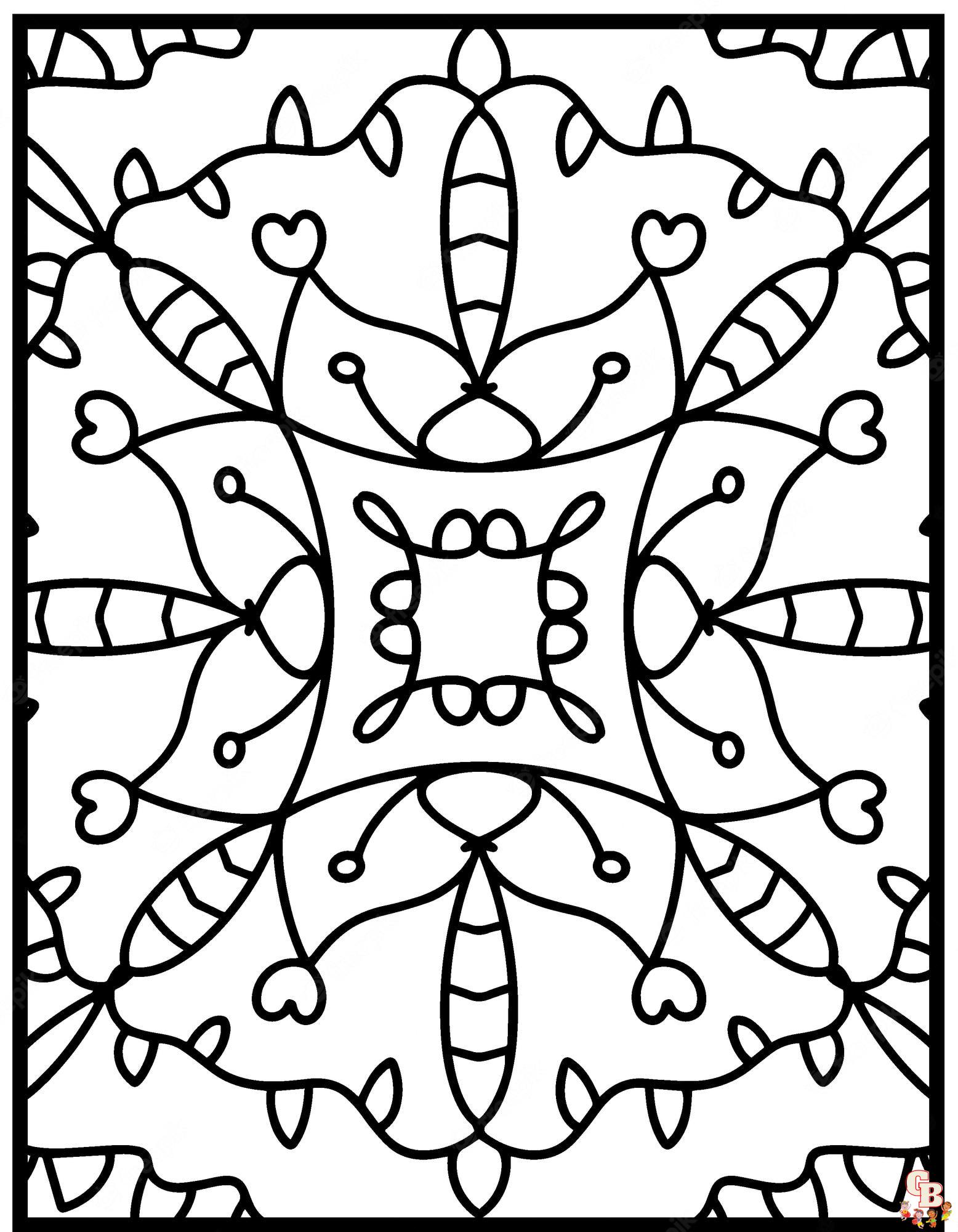 Coloriage facile Licorne, mandala, animaux, fleurs, voiture et sirène