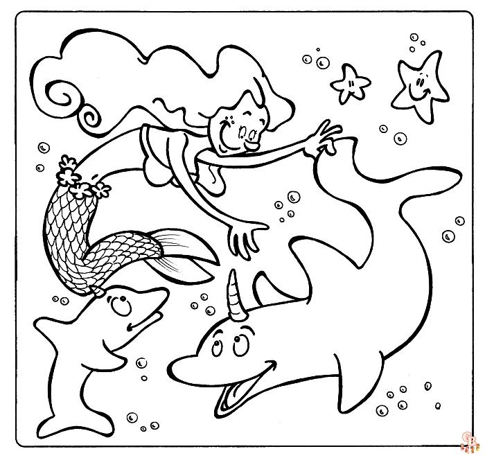 Coloriage facile Licorne, mandala, animaux, fleurs, voiture et sirène