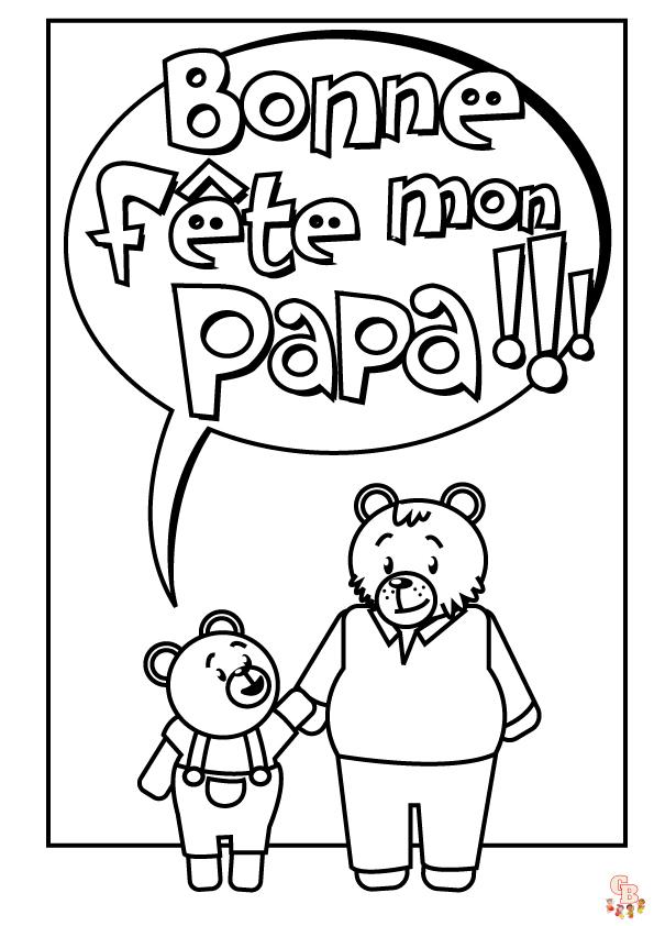 Idées de coloriage pour la fête des pères en français Coloriages gratuits, cartes, poèmes, cadeaux et DIY