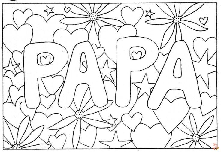 Idées de coloriage pour la fête des pères en français Coloriages gratuits, cartes, poèmes, cadeaux et DIY