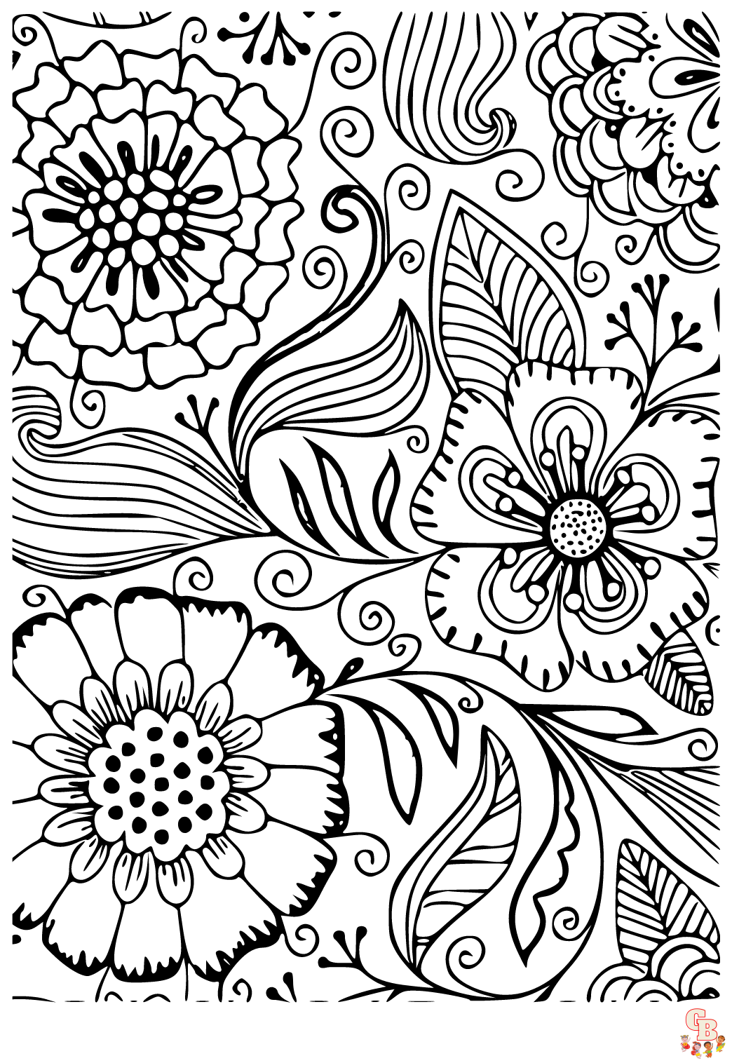 Coloriage Fleur Pages gratuites pour enfants et adultes