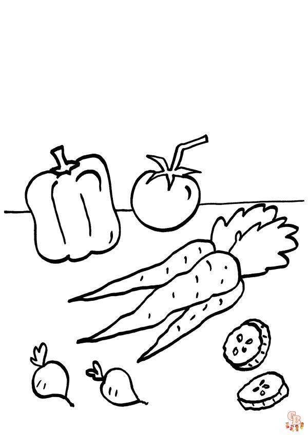 Coloriage de Fruits et Légumes Gratuits pour Enfants - Dessins Sains et Faciles à Colorier