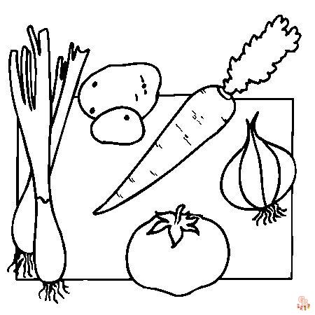 Coloriage de Fruits et Légumes Gratuits pour Enfants - Dessins Sains et Faciles à Colorier