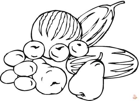 Coloriage de Fruits et Légumes Gratuits pour Enfants - Dessins Sains et Faciles à Colorier