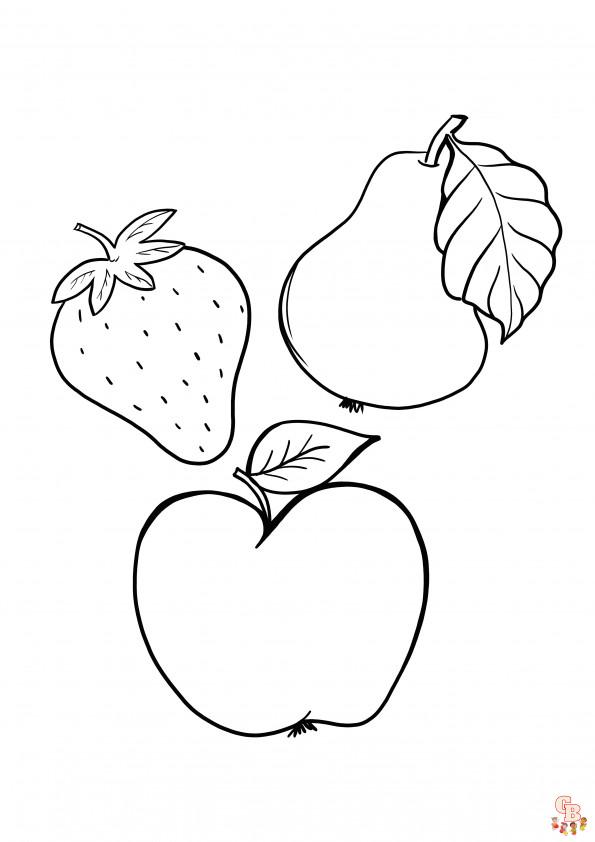 Coloriage de Fruits et Légumes Gratuits pour Enfants - Dessins Sains et Faciles à Colorier