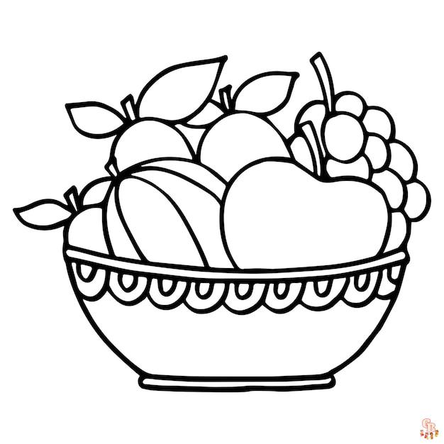 Coloriage de Fruits et Légumes Gratuits pour Enfants - Dessins Sains et Faciles à Colorier