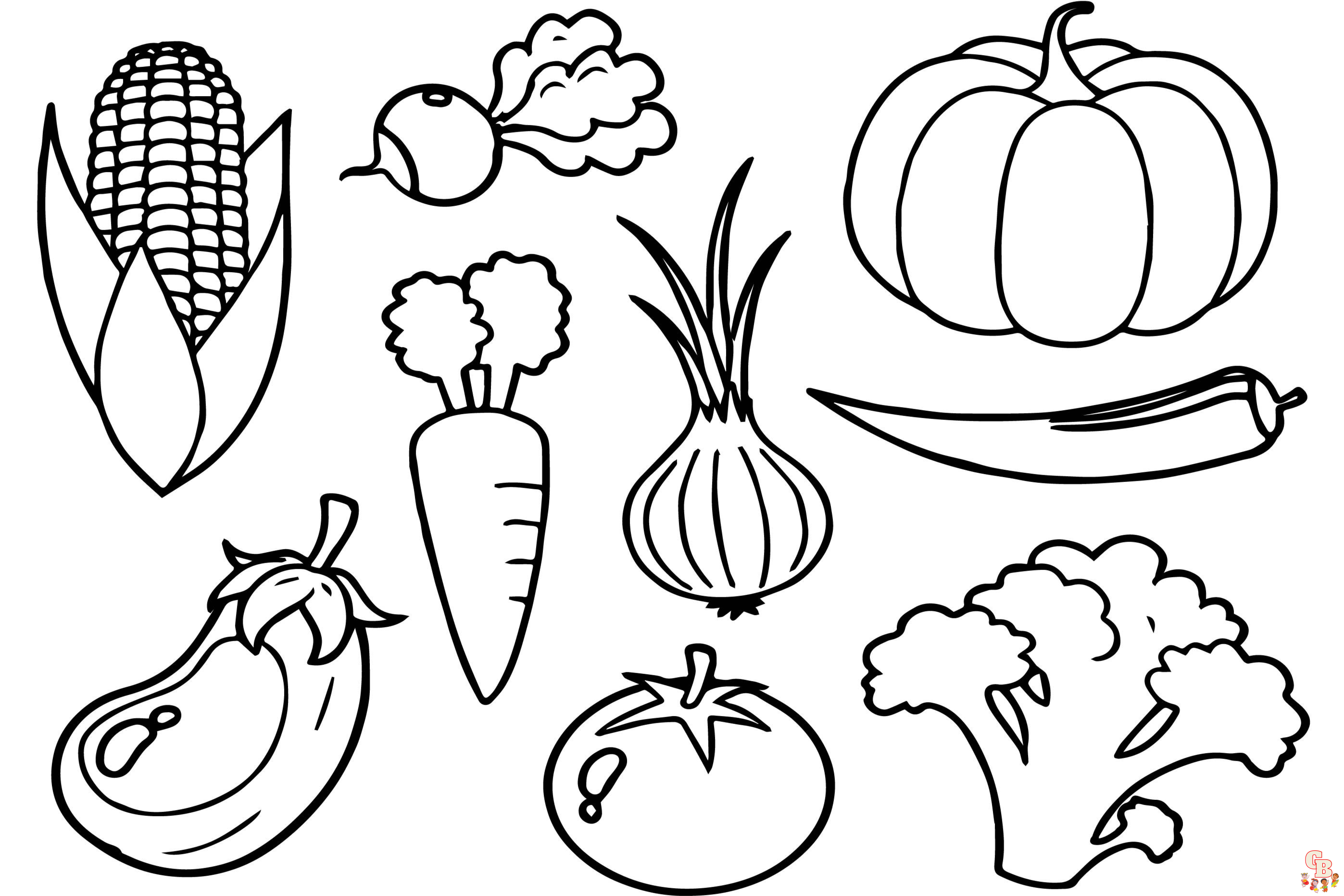 Coloriage de Fruits et Légumes Gratuits pour Enfants - Dessins Sains et Faciles à Colorier