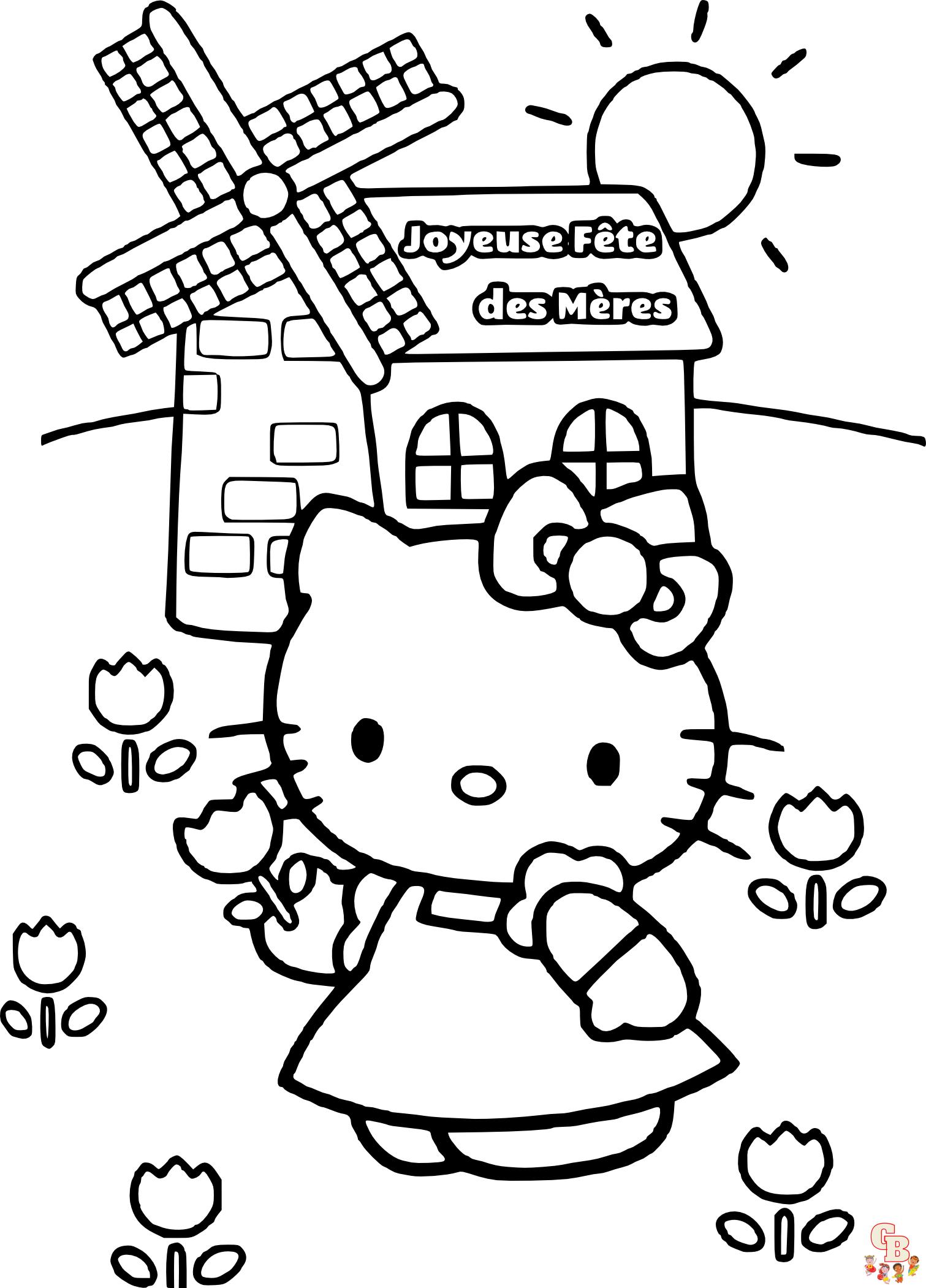 Coloriage Hello Kitty Gratuit en Ligne pour les Enfants Pages à Colorier