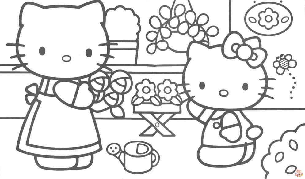 Coloriage Hello Kitty Gratuit en Ligne pour les Enfants Pages à Colorier