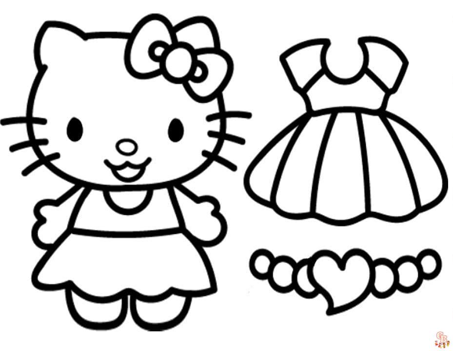 Coloriage Hello Kitty Gratuit en Ligne pour les Enfants Pages à Colorier