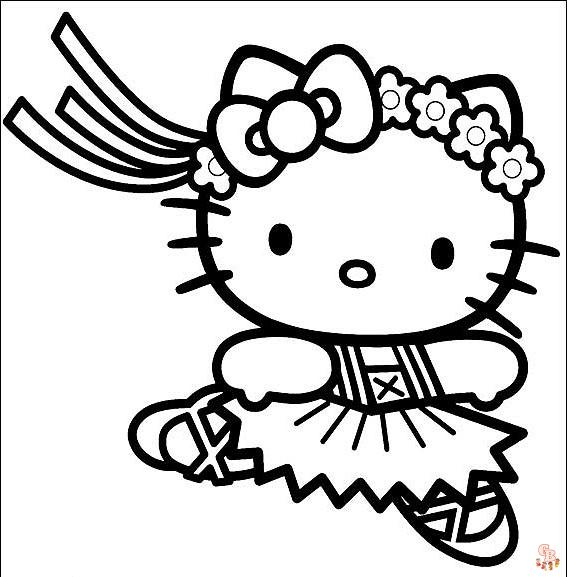 Coloriage Hello Kitty Gratuit en Ligne pour les Enfants Pages à Colorier