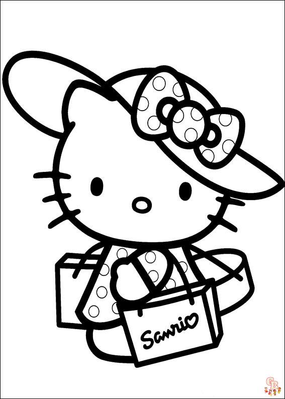 Coloriage Hello Kitty Gratuit en Ligne pour les Enfants Pages à Colorier