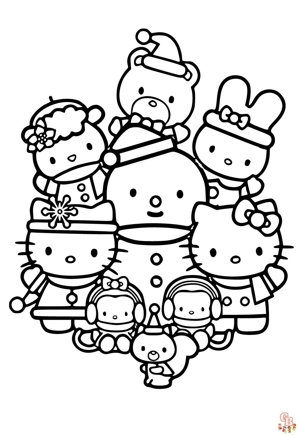 Coloriage Hello Kitty Gratuit en Ligne pour les Enfants Pages à Colorier