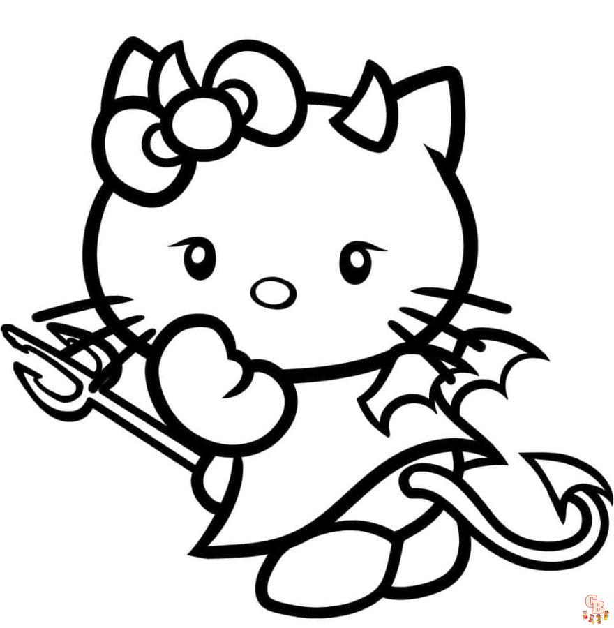 Coloriage Hello Kitty Gratuit en Ligne pour les Enfants Pages à Colorier